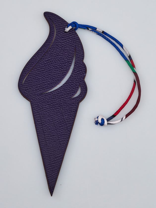 Hermes Ultra Violet/Terre Epsom and Togo Leather Petit H Reversible Ice Cream Cone Bag Charm