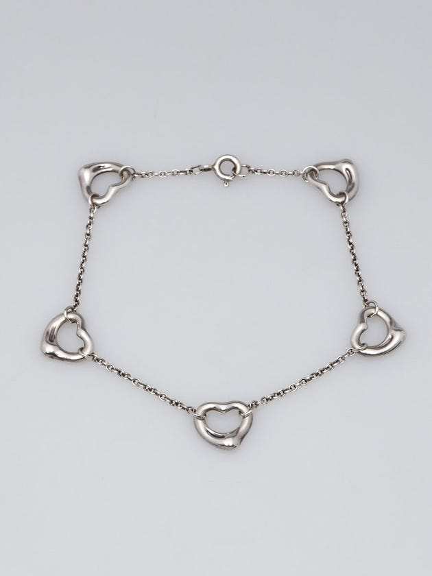 Tiffany & Co. Sterling Silver Elsa Peretti Open Heart Bracelet