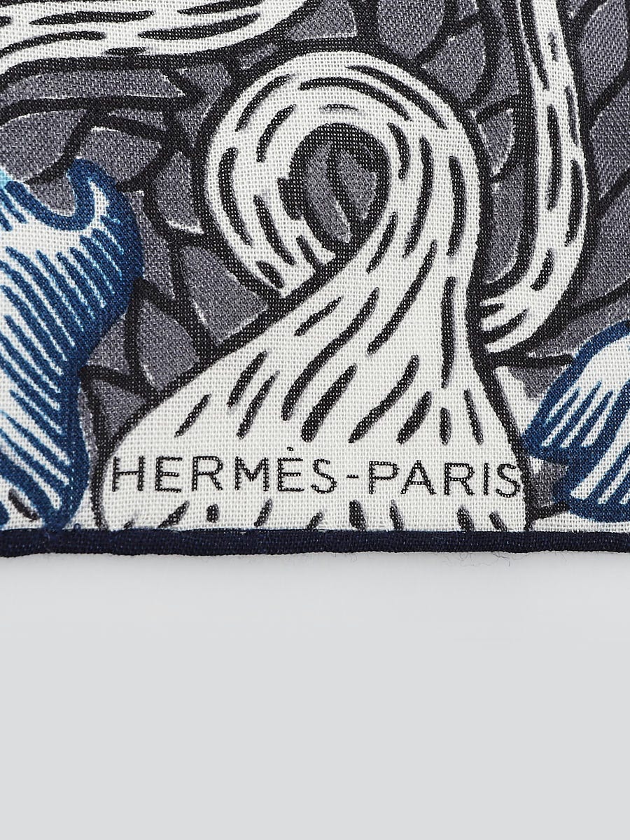 Hermes 100cm Blue Cashmere and Silk Sweet Dreams Scarf | Yoogi's