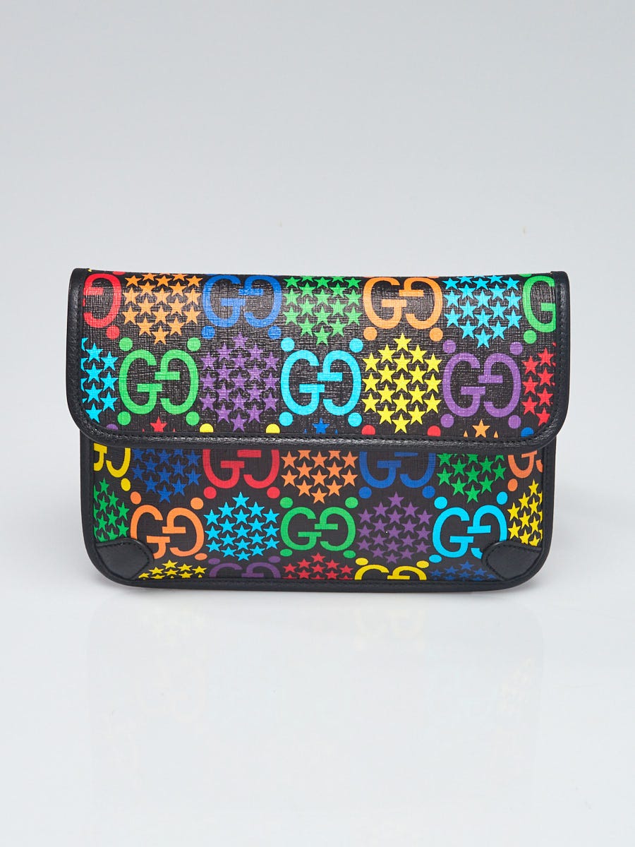 Gucci Multicolor/Black GG Supreme Coated Canvas Psychedelic Crossbody Bag -  Yoogi's Closet