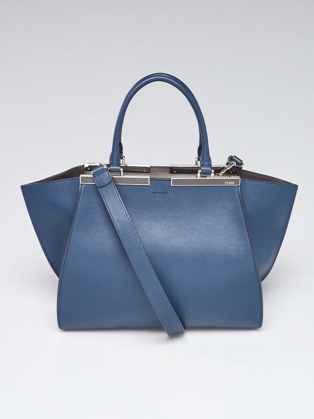 Fendi Blue/Grey Leather 3Jours Tote Bag 8BH279
