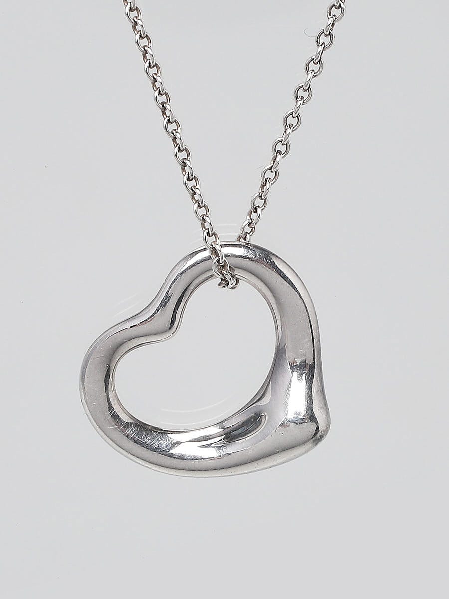 Tiffany & Co. AG925 Sterling Silver Double Heart Pendant Necklace