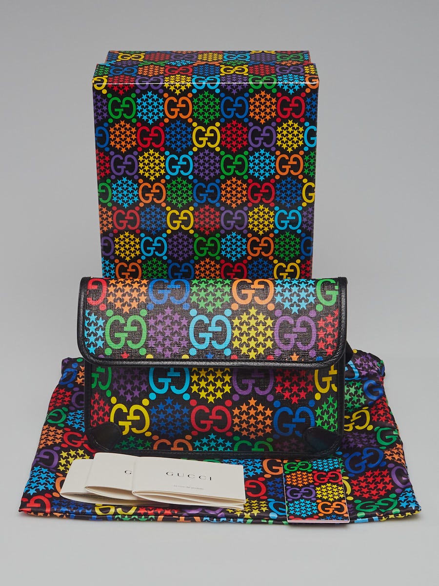 Gucci Multicolor/Black GG Supreme Coated Canvas Psychedelic Crossbody Bag -  Yoogi's Closet