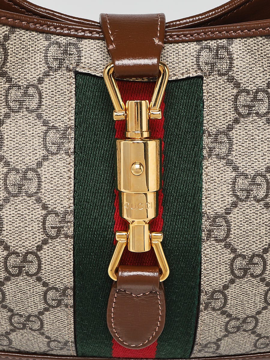 Gucci Beige/Brown GG Supreme Canvas Jackie 1961 Small Shoulder Bag