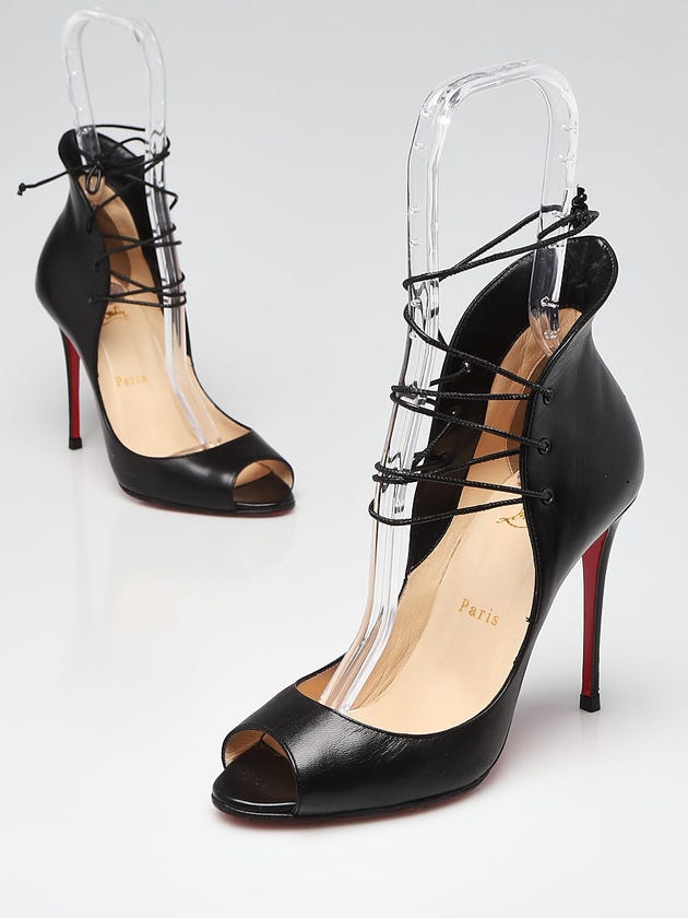 Christian Louboutin Black Nappa Leather Mega Vamp 100 Pumps Size 6/36.5