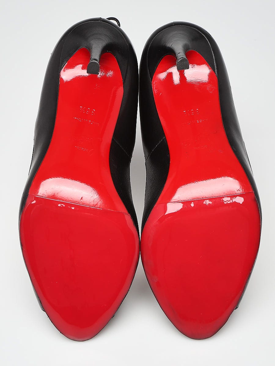 Christian Louboutin Black Nappa Leather Mega Vamp 100 Pumps Size 6/36.5