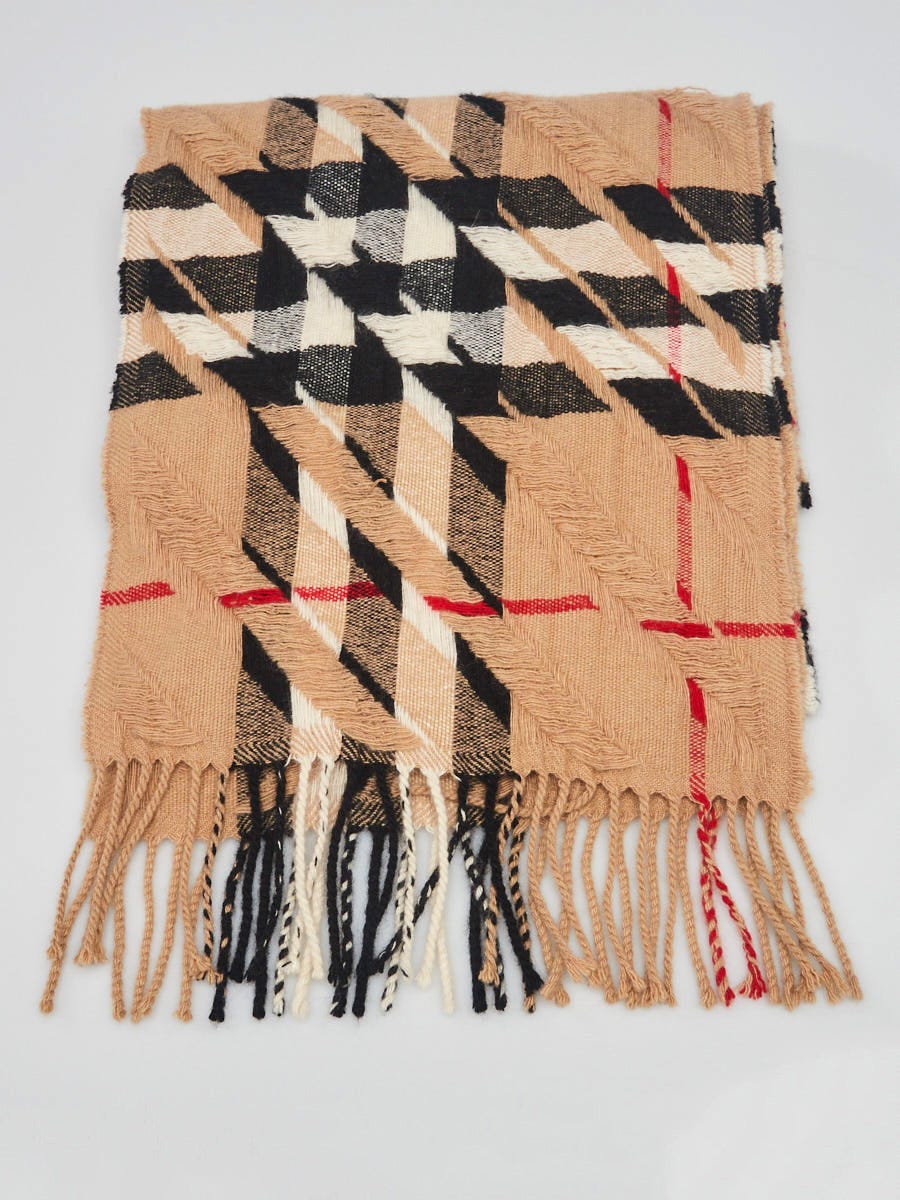 Vintage Check Cashmere Scarf in Beige - Burberry