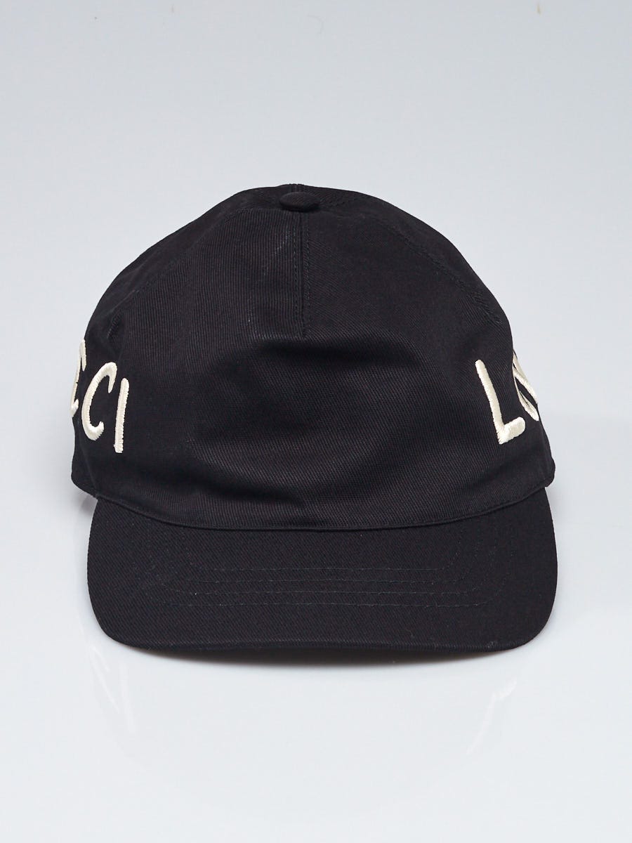 Gucci Black Cotton Loved Baseball Hat Size M - Yoogi's Closet