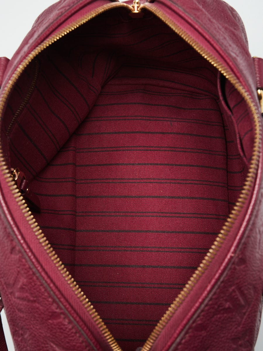 Speedy 25 bag in bordeaux imprint leather Louis Vuitton - Second
