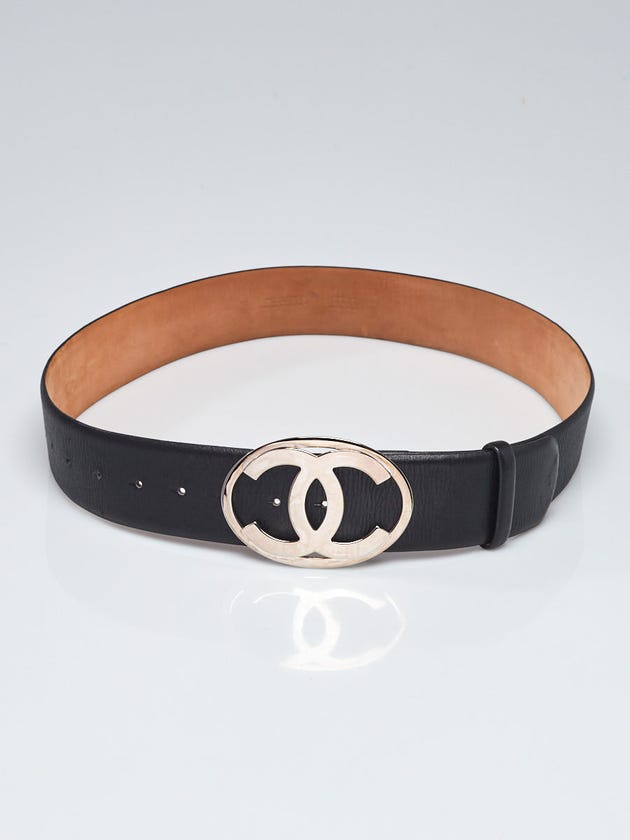 Chanel Black Leather CC Belt Size 95/38