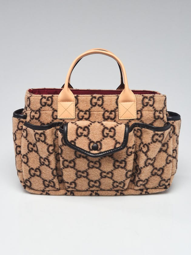 Gucci Beige/Black GG Wool Children's Tote Bag