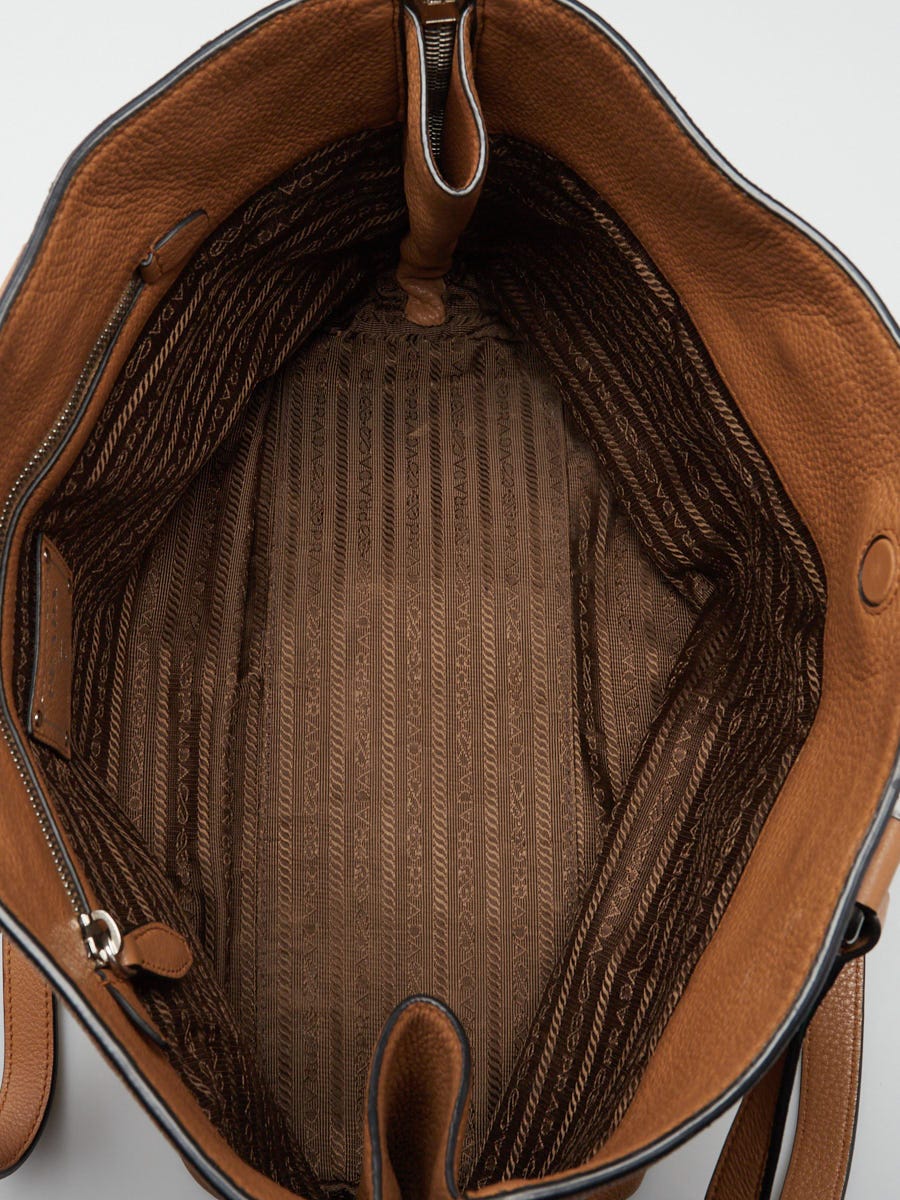 brown prada canvas bag