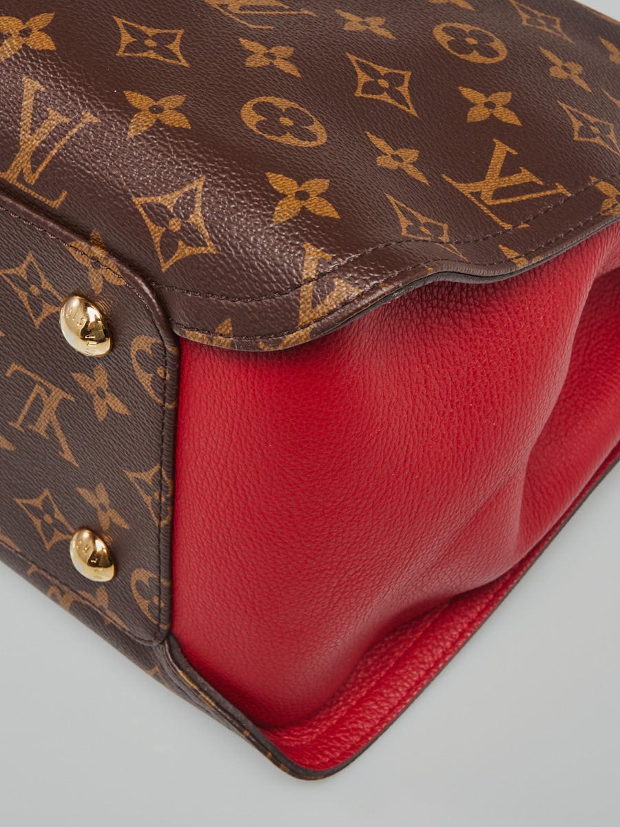 Louis Vuitton Gaia Monogram Canvas Shoulder Bag Cerise Red Brown Large Hobo