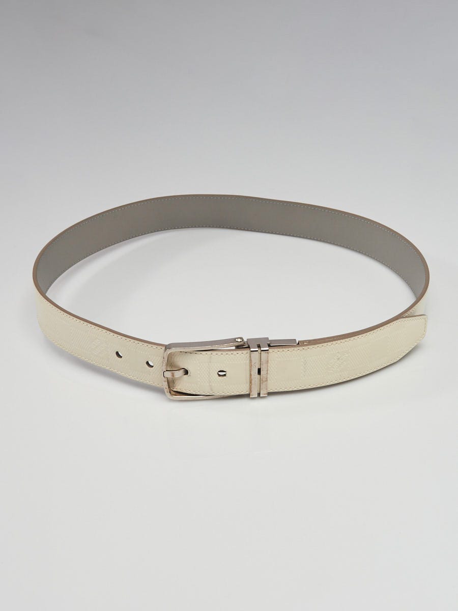 Louis Vuitton White/Grey Damier Infini Leather Boston Reversible Belt Size 90/36