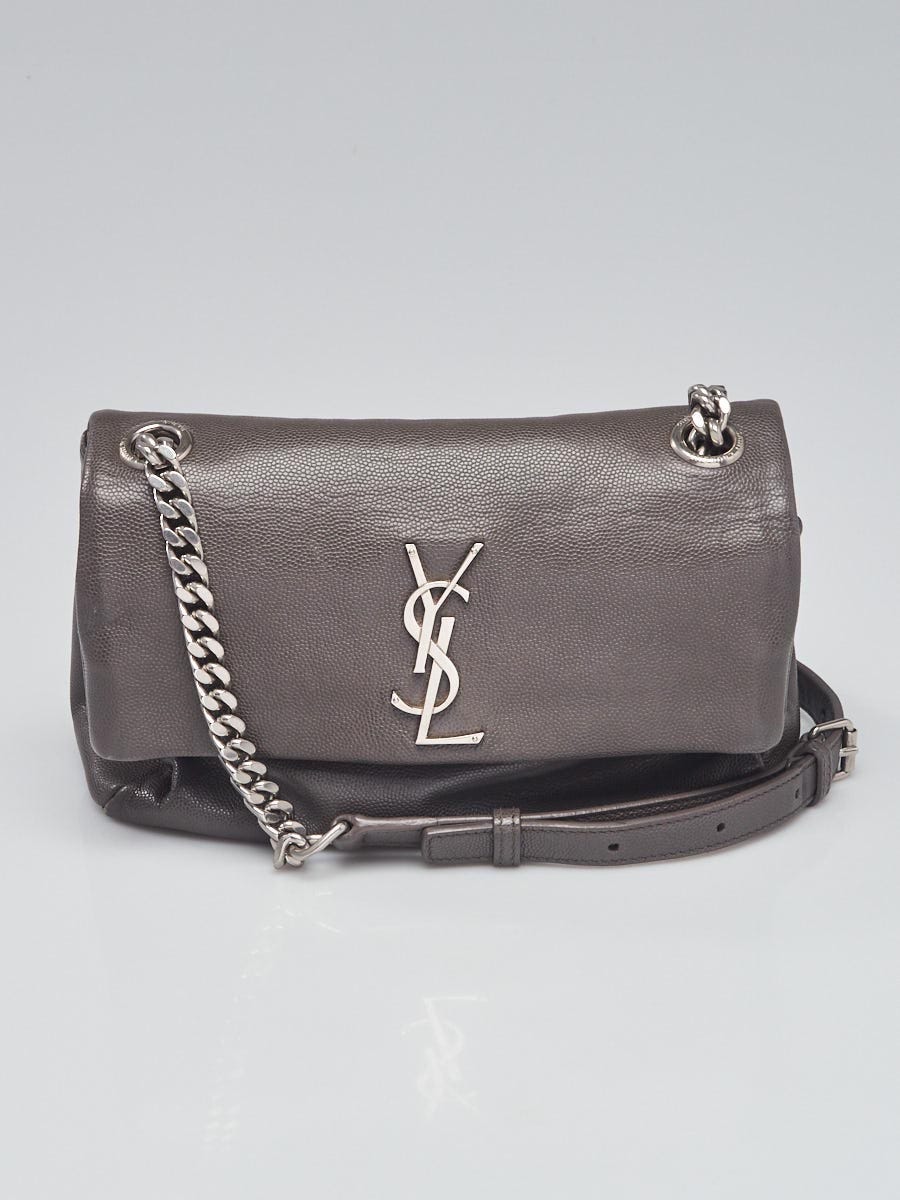 Yves Saint Laurent Grey Pebbled Leather West Hollywood Small Shoulder Bag -  Yoogi's Closet