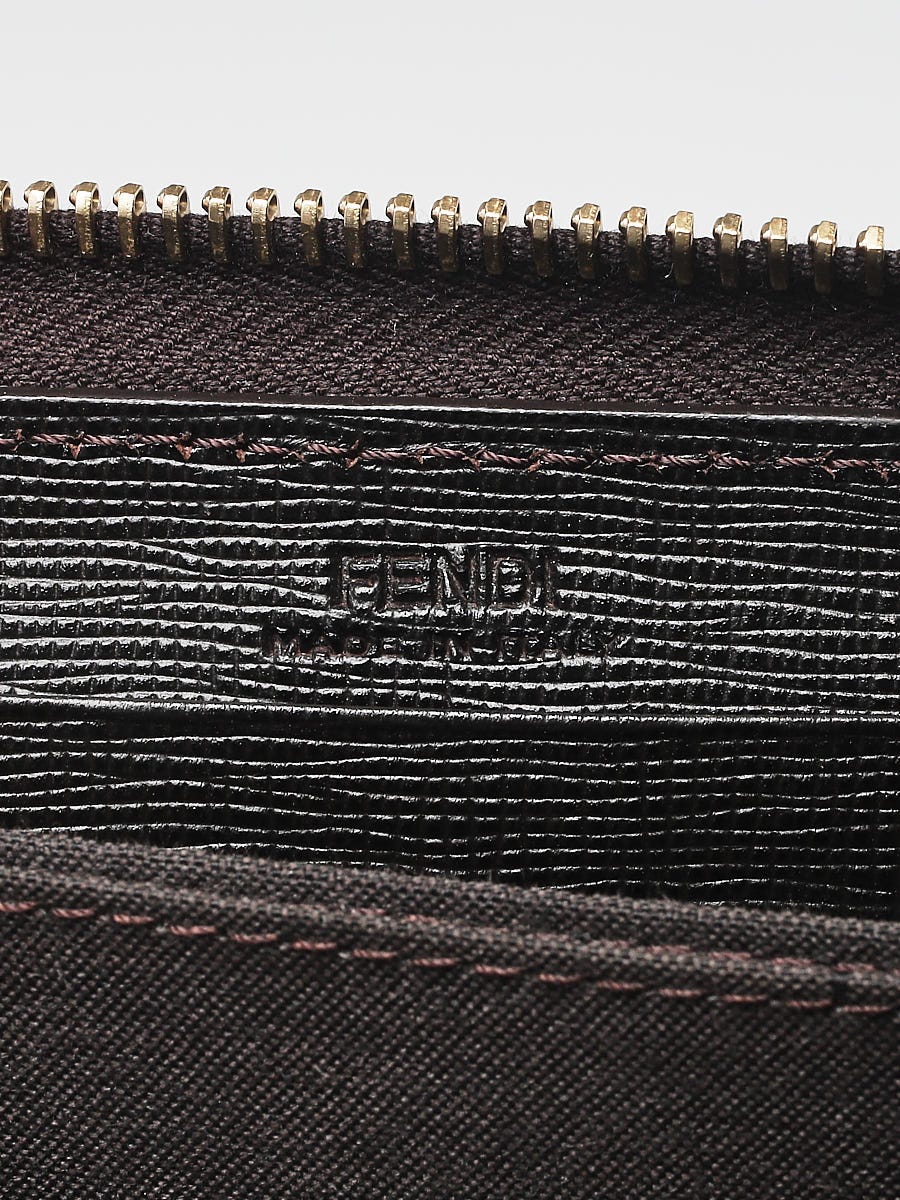 Fendi Tobacco Zucca Coated Canvas Zippy Wallet - 8M0299 | Yoogi's