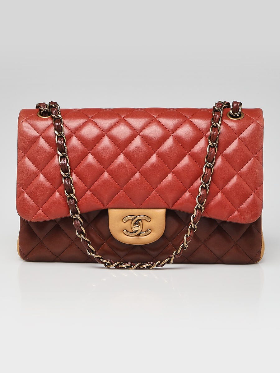 Chanel Tri-Color Quilted Lambskin Leather Classic Jumbo Double Flap Bag -  Yoogi's Closet