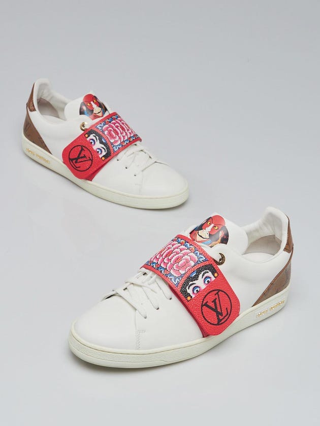 Louis Vuitton Monogram Canvas White Leather Kyoto Low Top Sneakers Size 8.5/39