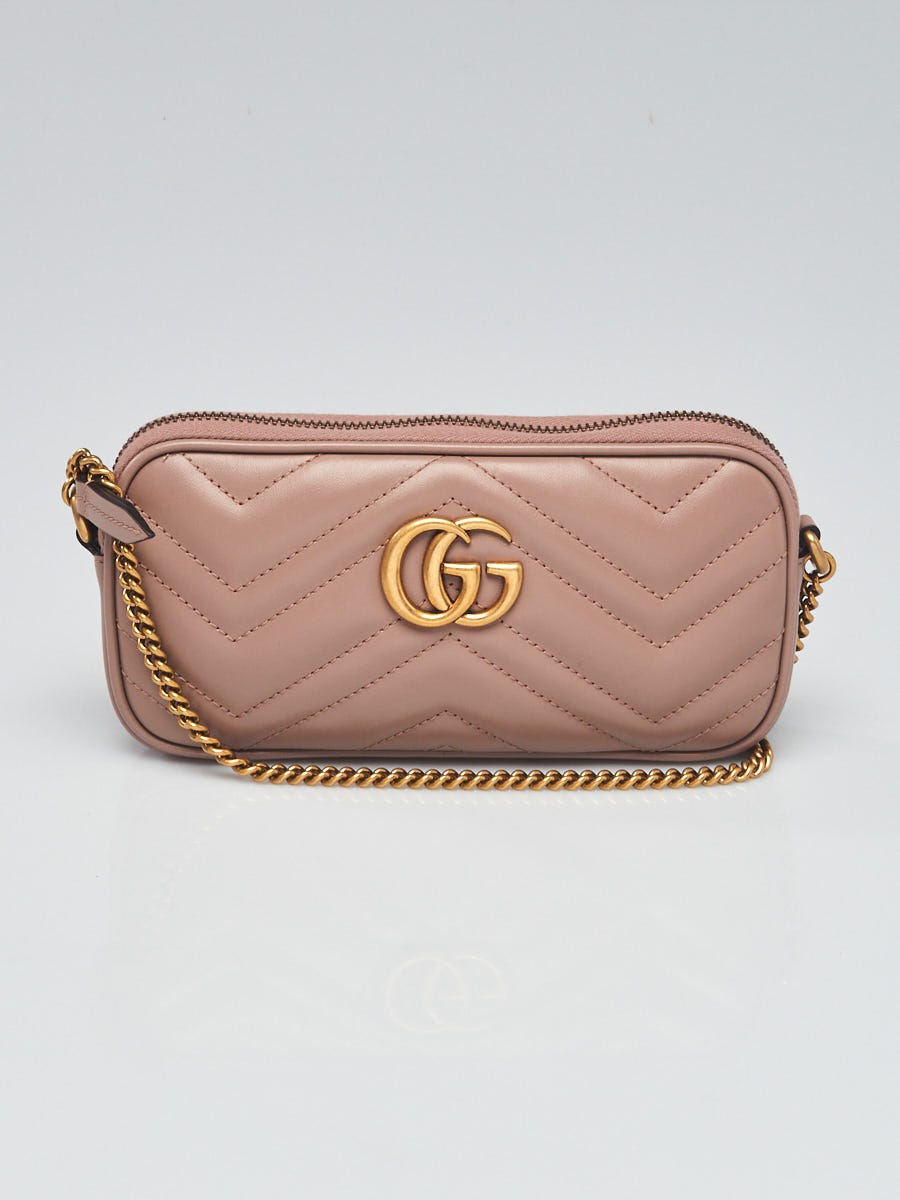 Gucci quilted leather coin online purse on a chain