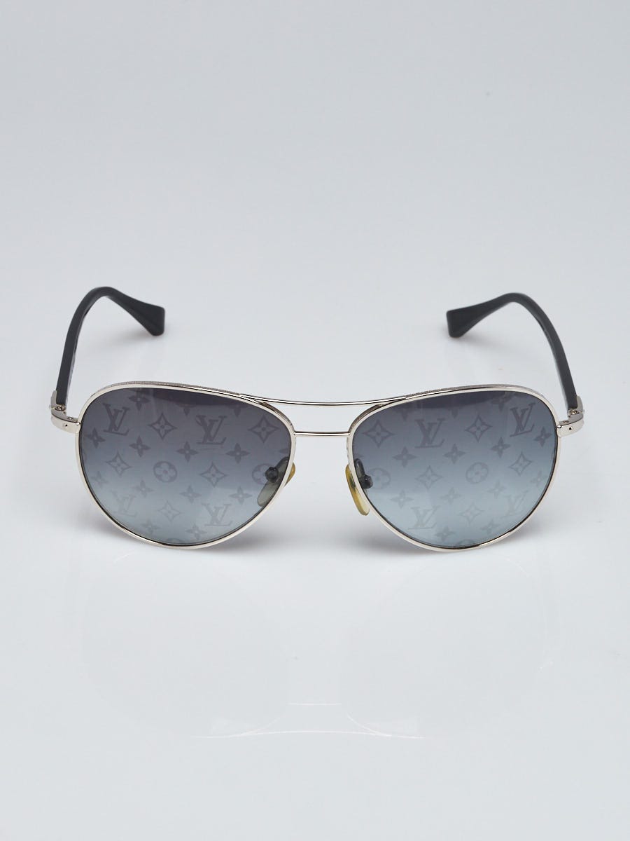 Louis Vuitton Silvertone Monogram Conspiration Pilote Sunglasses