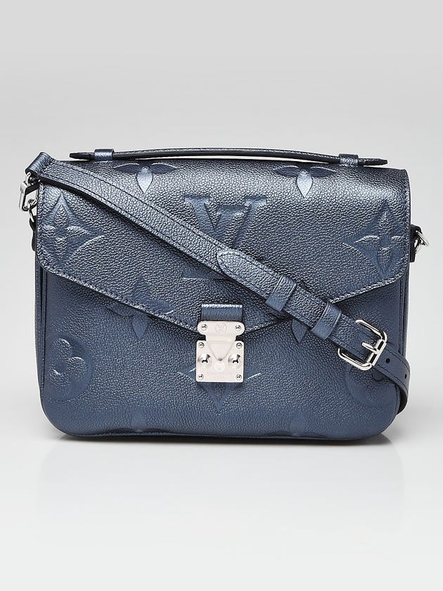 Louis Vuitton Navy Nacre Metallic Empreinte Leather Pochette Metis Bag