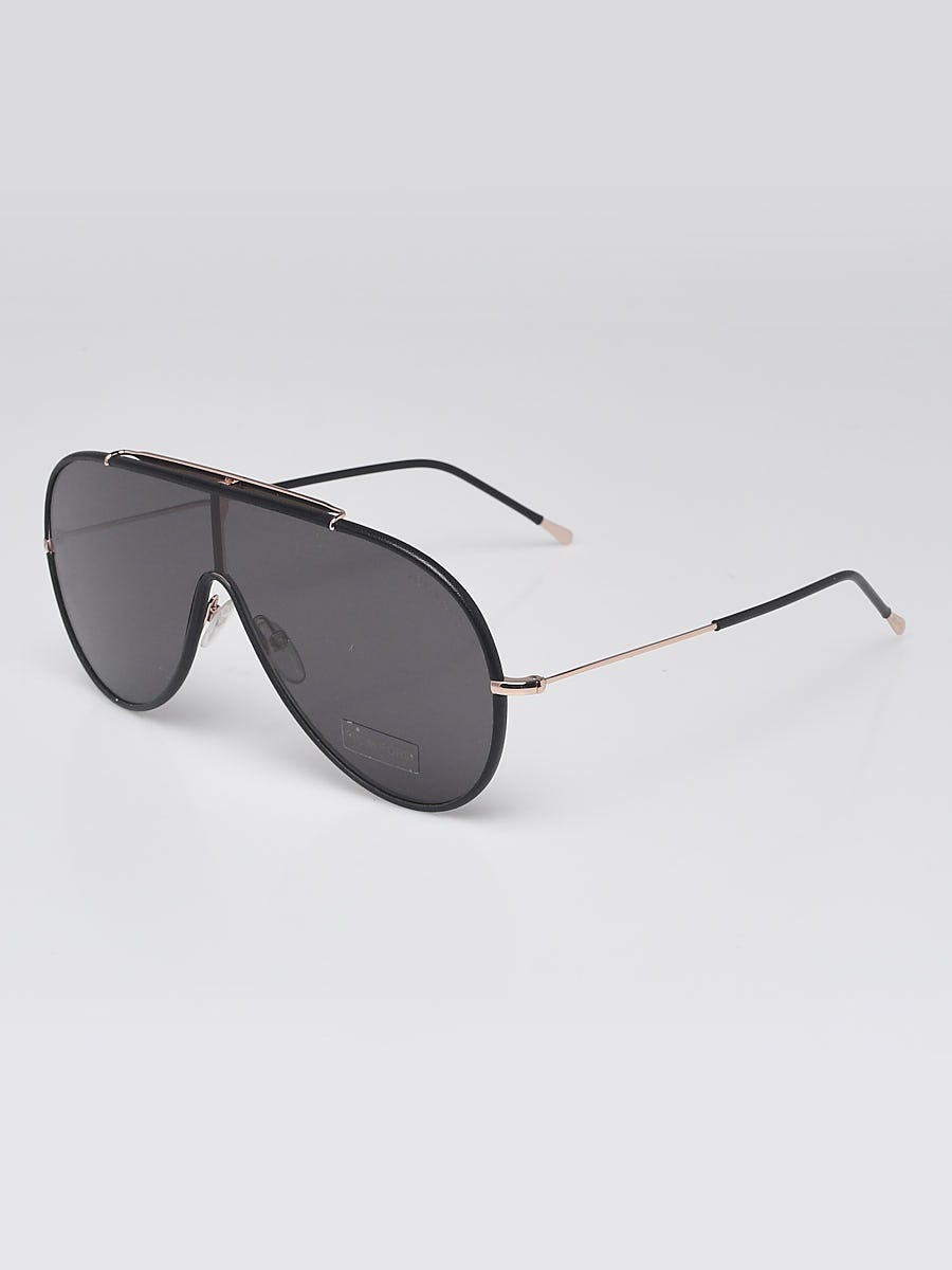 Tom Ford Rose Goldtone Metal Black Leather Oversized Mack