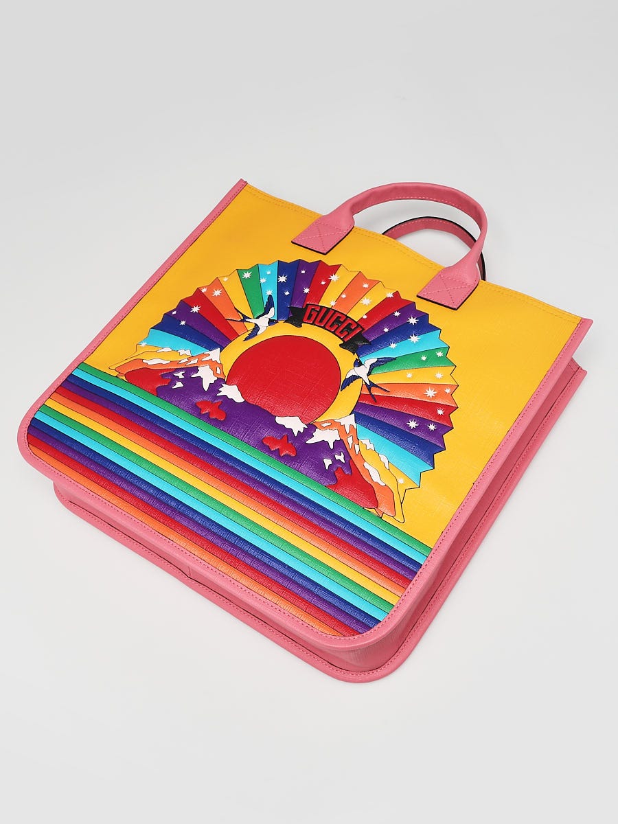 Children's GG tote bag in pink rubber