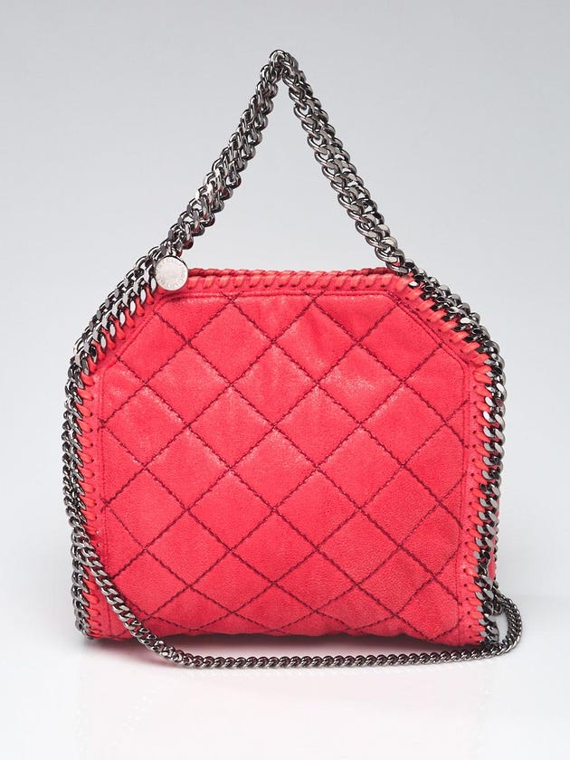 Stella McCartney Pink Quilted Faux Leather Falabella Small Tote Bag