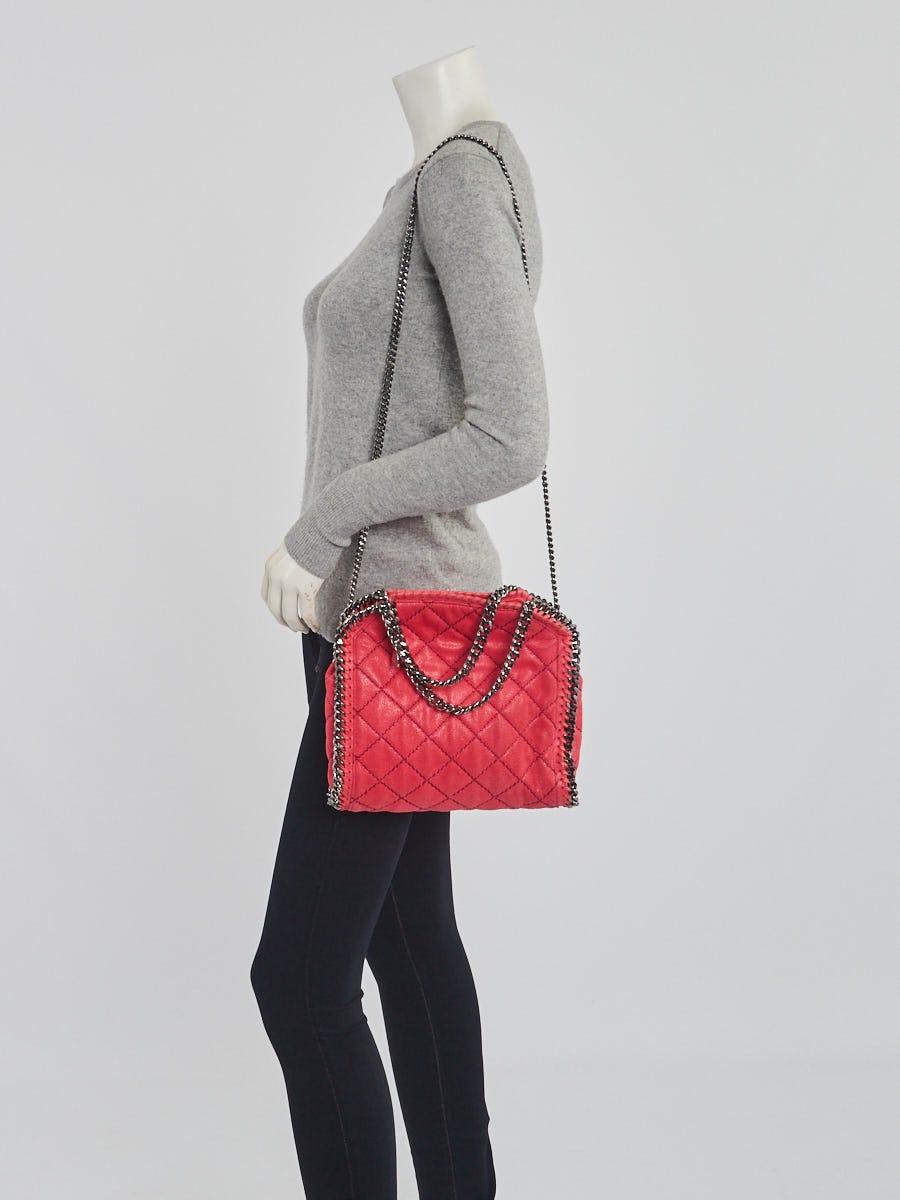 Stella McCartney Pink Quilted Faux Leather Falabella Small Tote Bag