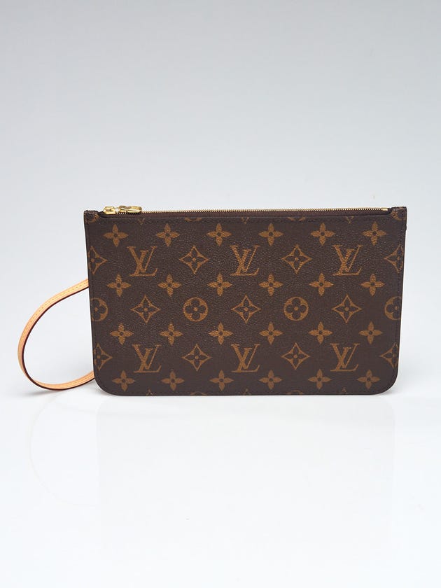 Louis Vuitton Monogram Canvas Neverfull Pochette Zippered Clutch Bag