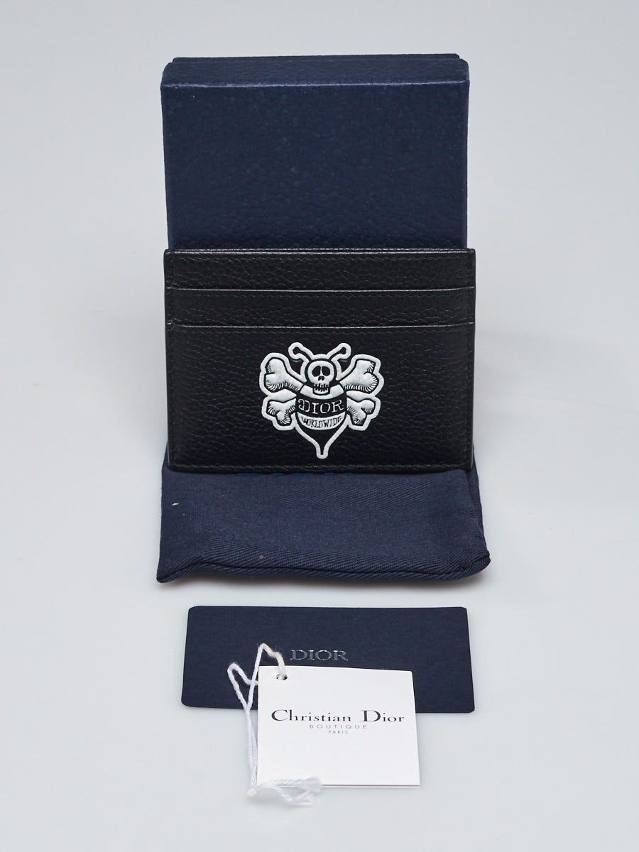 Christian Dior x Shawn Black Pebbled Leather Bee Skull