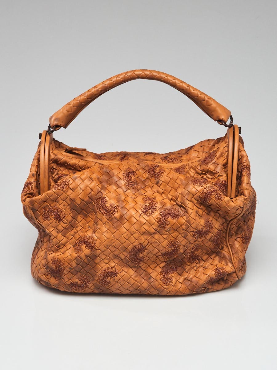 Bottega Veneta Light Brown Intrecciato Woven Nappa Leather Duette Bag