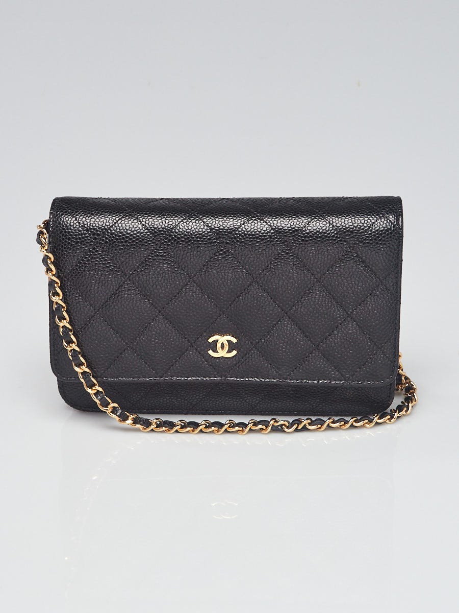 Chanel Black Quilted Caviar Leather Mini WOC Clutch Bag - Yoogi's Closet