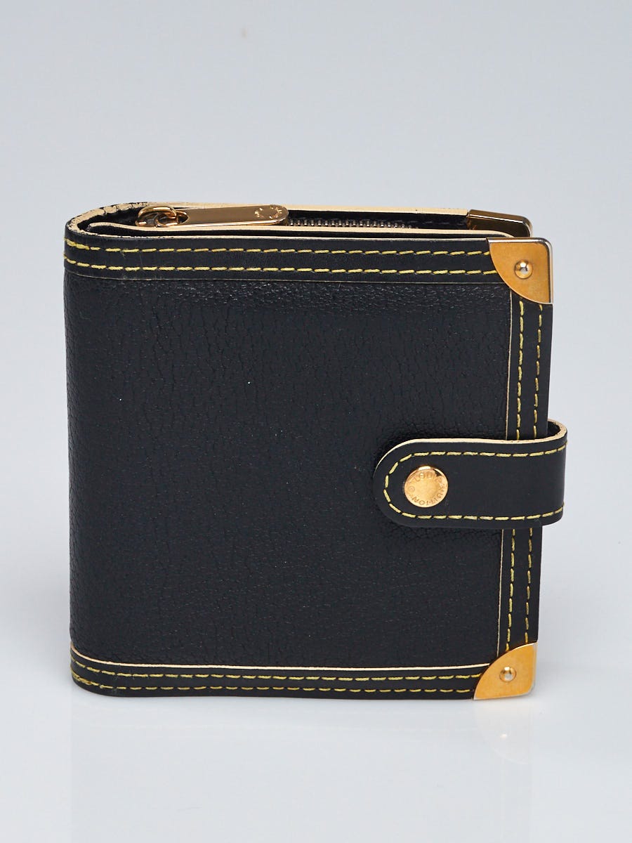 Louis Vuitton Black Suhali Leather Compact Zippy Wallet - Yoogi's Closet