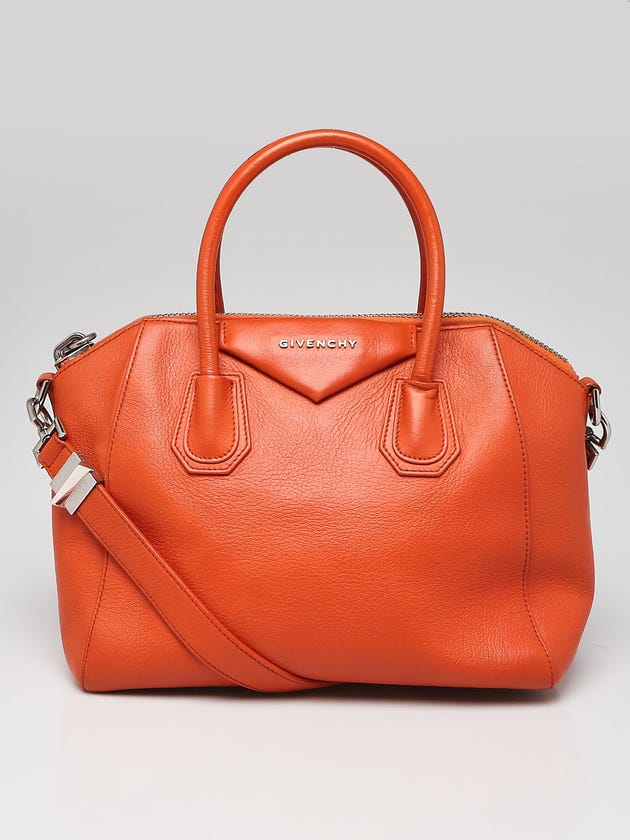 Givenchy Orange Sugar Goatskin Leather Small Antigona Bag