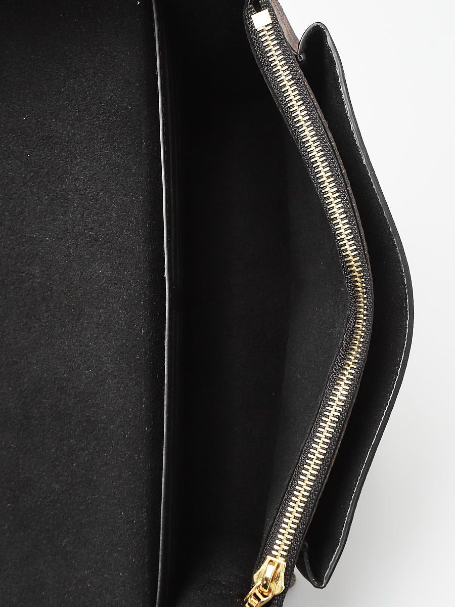 Louis Vuitton Damier Ebene Canvas & Black Cowhide Vavin Chain Wallet, myGemma