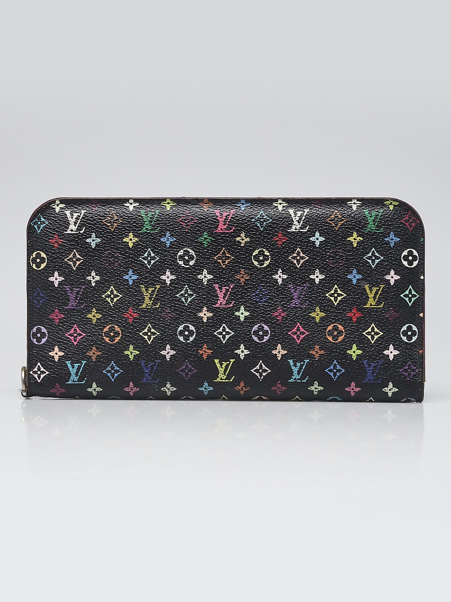 Louis Vuitton Black Monogram Multicolore Pistache Insolite Wallet