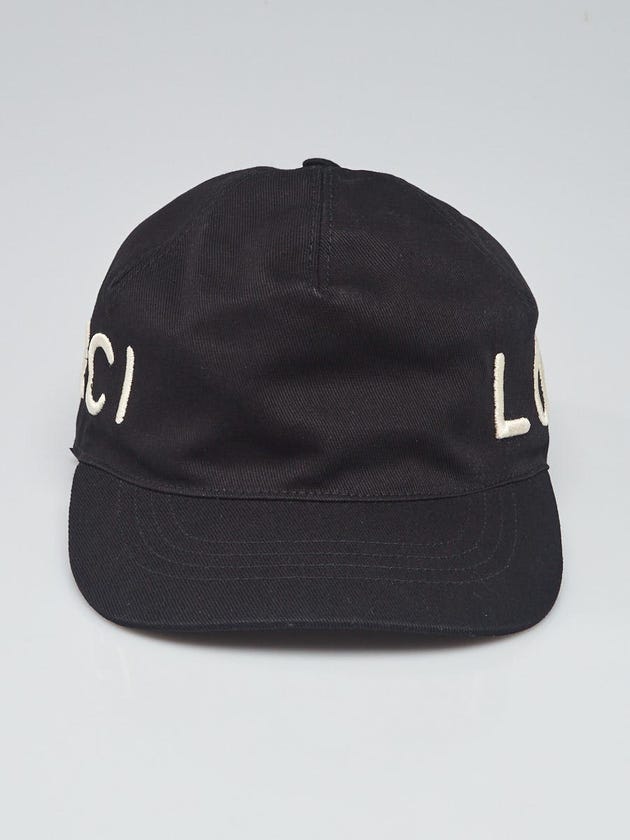 Gucci Black Cotton Loved Baseball Hat Size M