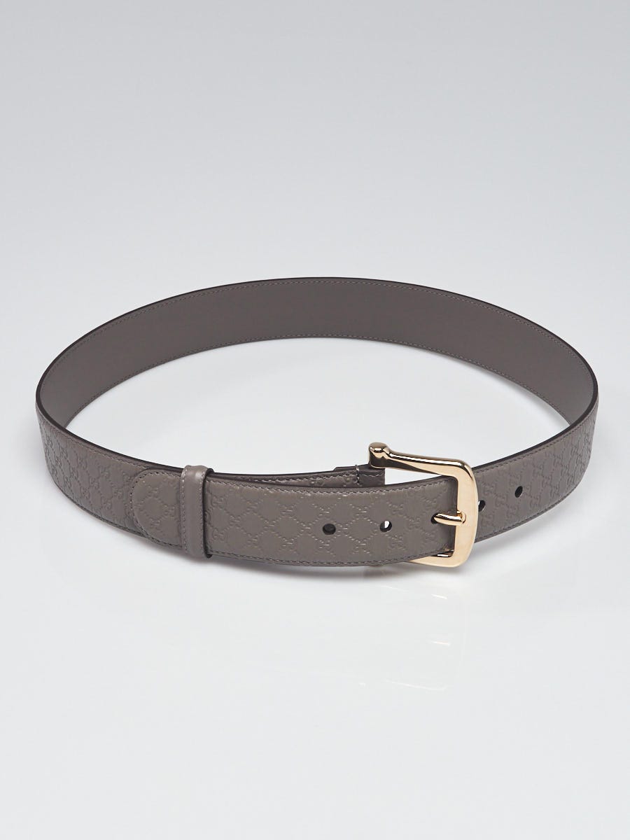 Gucci Grey Micro Guccissima Embossed Leather Belt Size 85/34