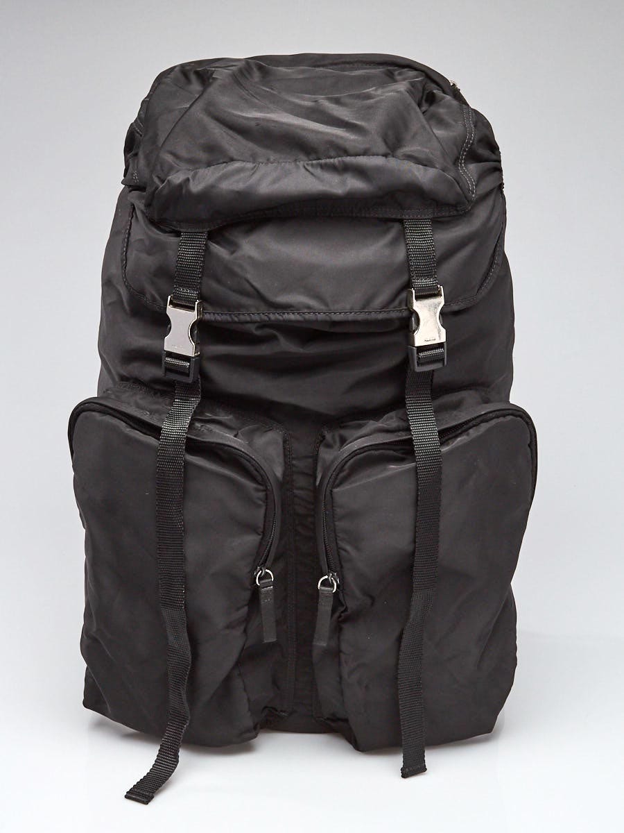 Prada Black Tessuto Nylon Large Backpack Bag V136 - Yoogi's Closet