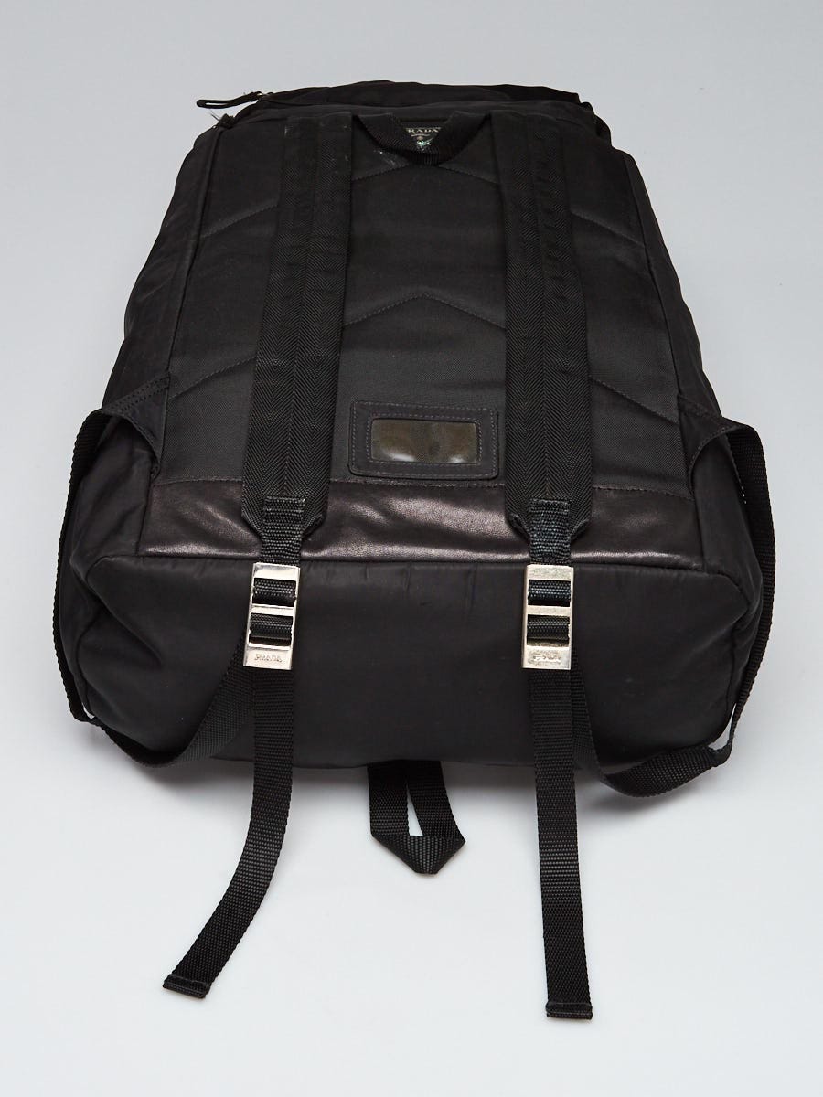 Prada Black Tessuto Nylon Large Backpack Bag V136 | Yoogi's Closet