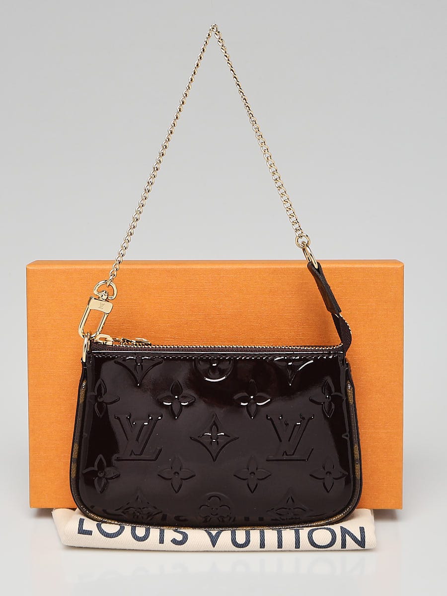 Louis Vuitton, Bags, Louis Vuitton Mini Pochette Accessoires Vernis  Amarante Pouch Wallet