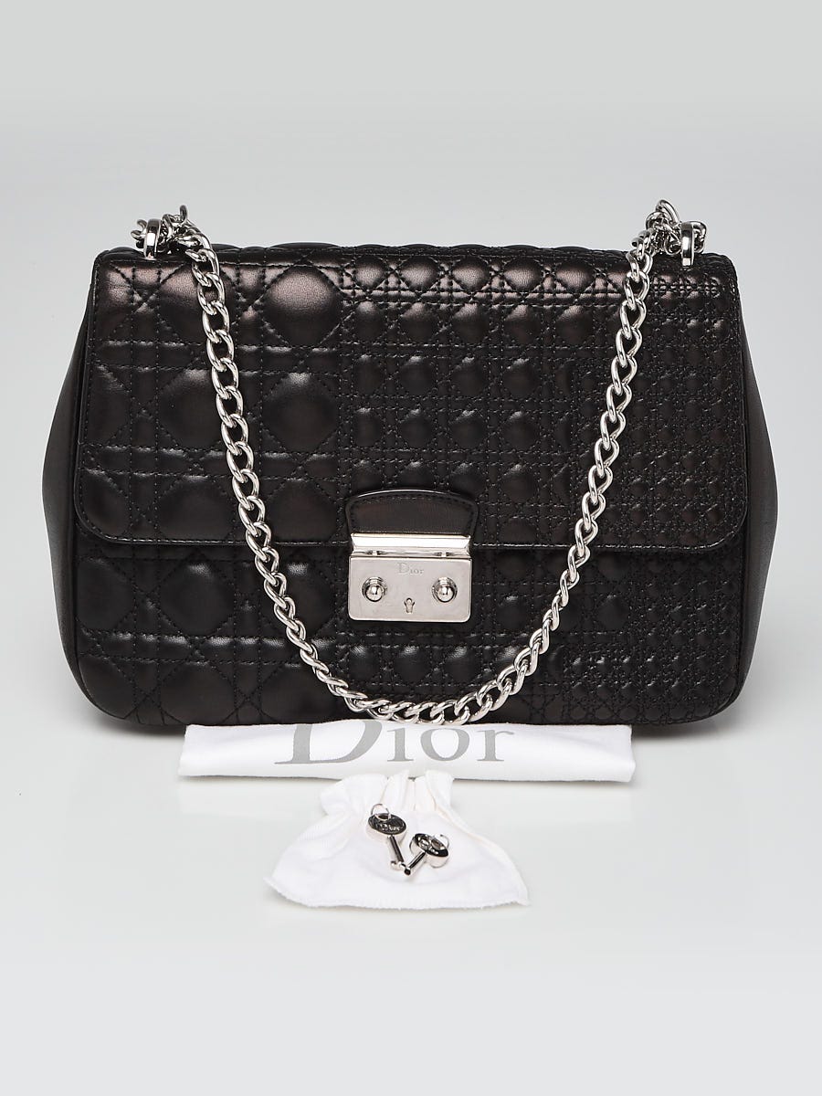 Miss Dior Mini Shoulder Bag Black Cannage Lambskin
