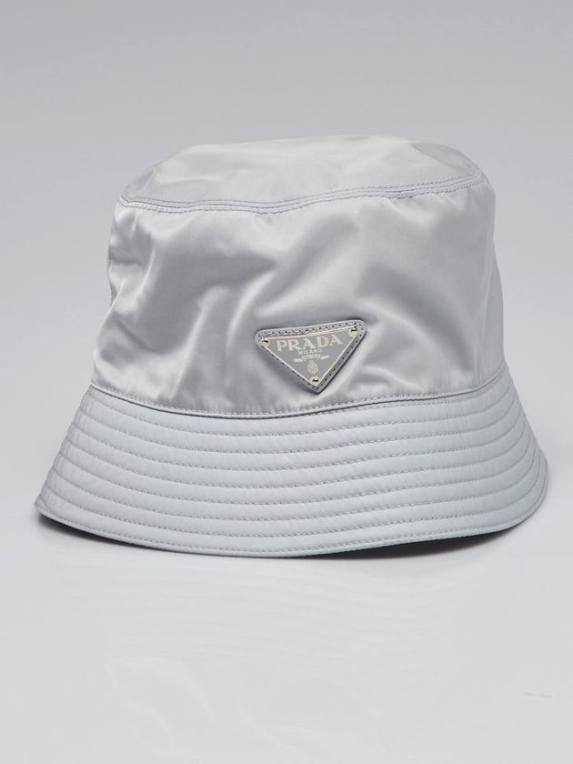 Prada Grey Re-Nylon Bucket Hat Size L