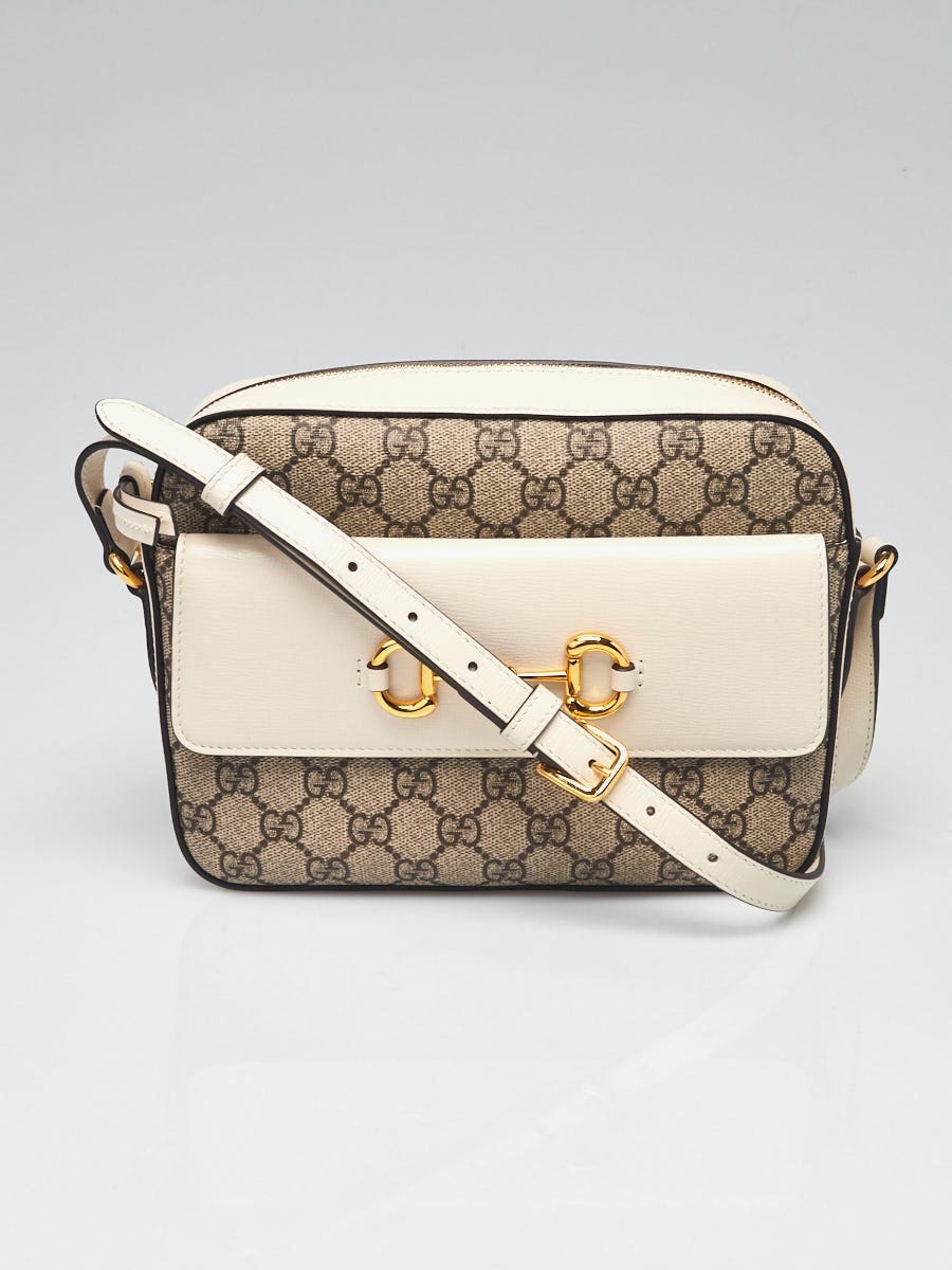 Gucci White Smooth Leather 1955 Horsebit Small Bag - Yoogi's Closet