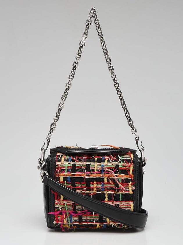Alexander McQueen Black/Multicolor Leather/Fabric Box Bag