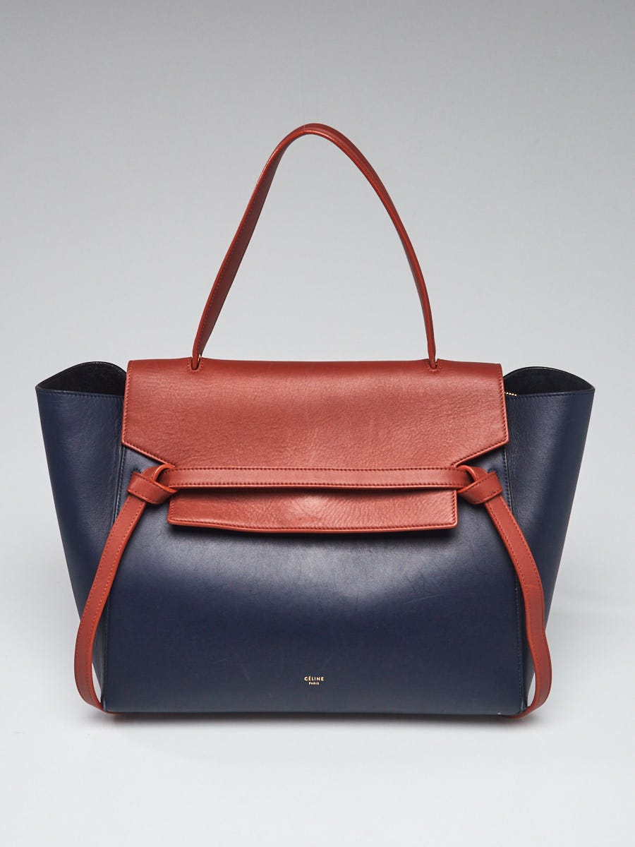Celine Blue Stamped Leather Mini Belt Bag