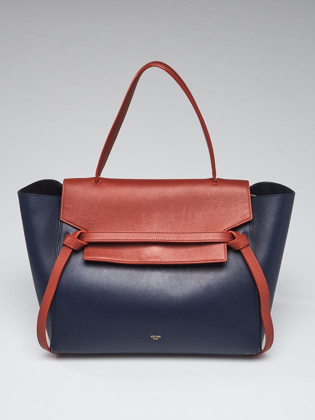 Celine Blue/Brown Smooth Leather Small Belt Bag