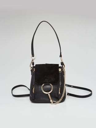 Chloe Happy Green Leather and Suede Small Faye Bag - Yoogi's Closet
