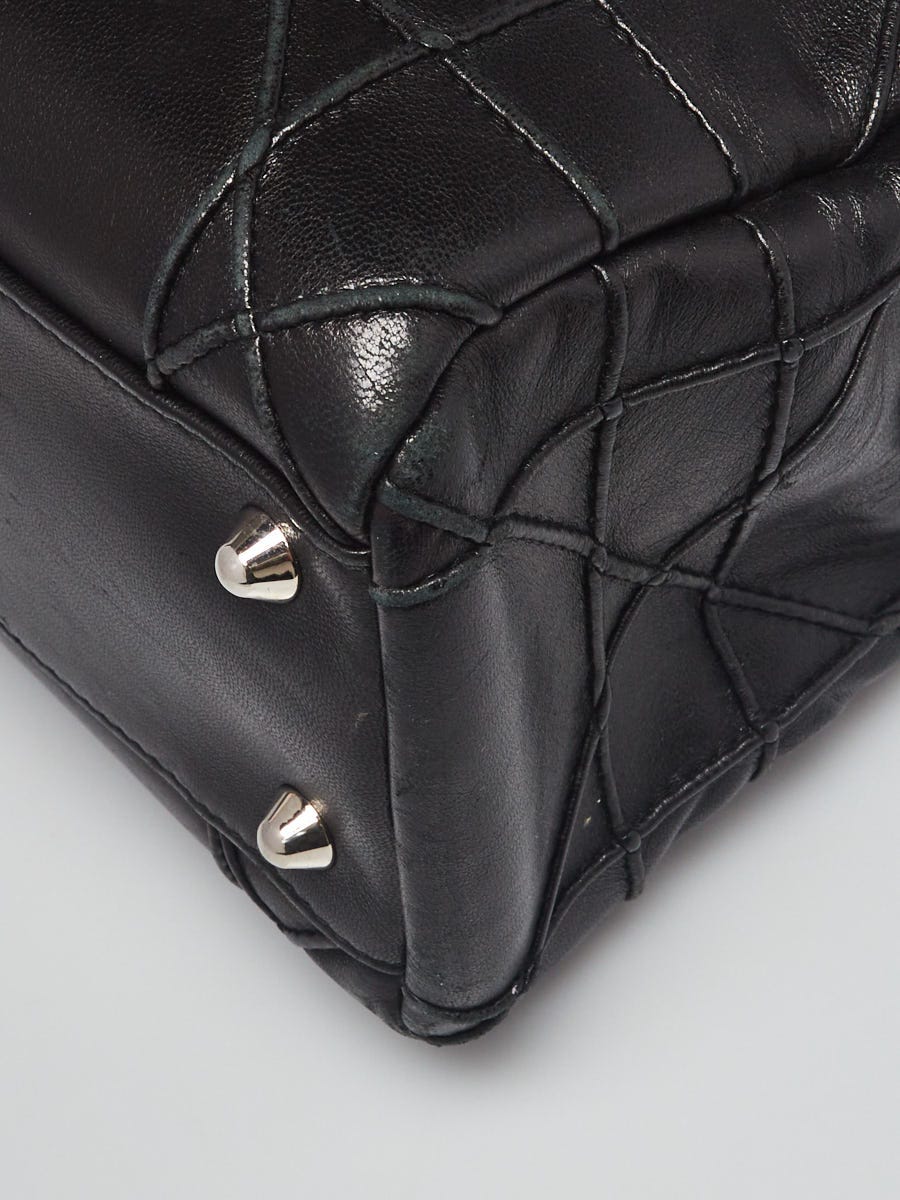 CHRISTIAN DIOR Black Leather Cannage Medium Tote Bag - Sale